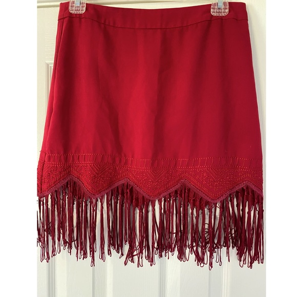 Staring at Stars Red Fringe Skirt - Picture 3 of 3